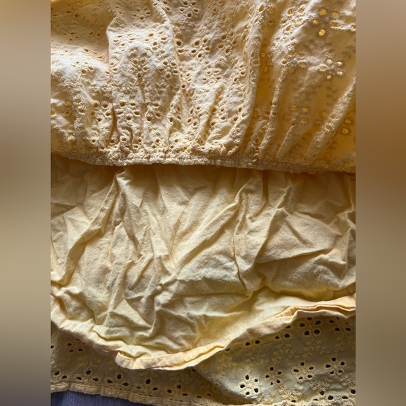Untuckit For Her Yellow Eyelet 100% Cotton Yellow Color Collared Dress In S10 - Picture 7 of 11